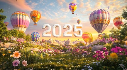 2025 New Year background with beautiful design, generative ai