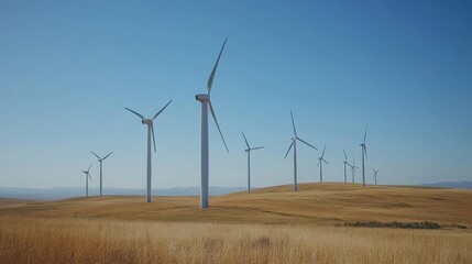 Windmill Farm in Vast Countryside Landscape