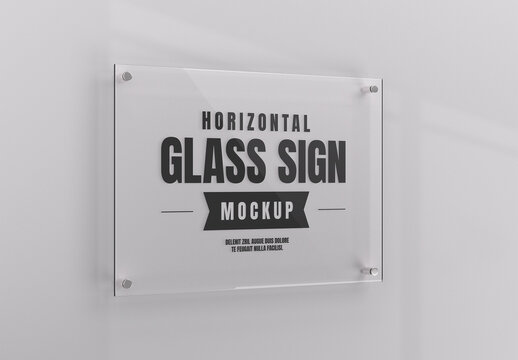 Horizontal Glass Sign Mockup
