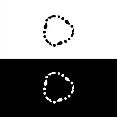 Black and white circle vector logo template design . Circle vector logo template design