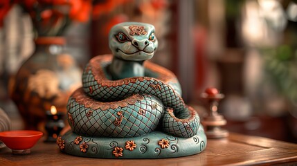 Vibrant Year of snake symbol, Colorful Illustration for Chinese New Year zodiac