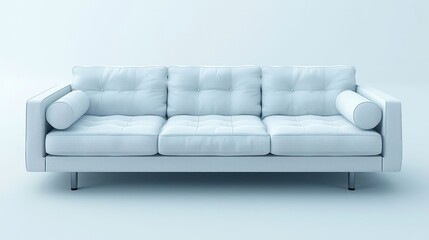 Modern white sofa isolated on white background.