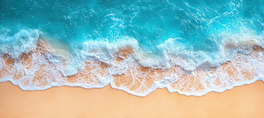 Obraz premium Tranquil Ocean and Sandy Beach Scene