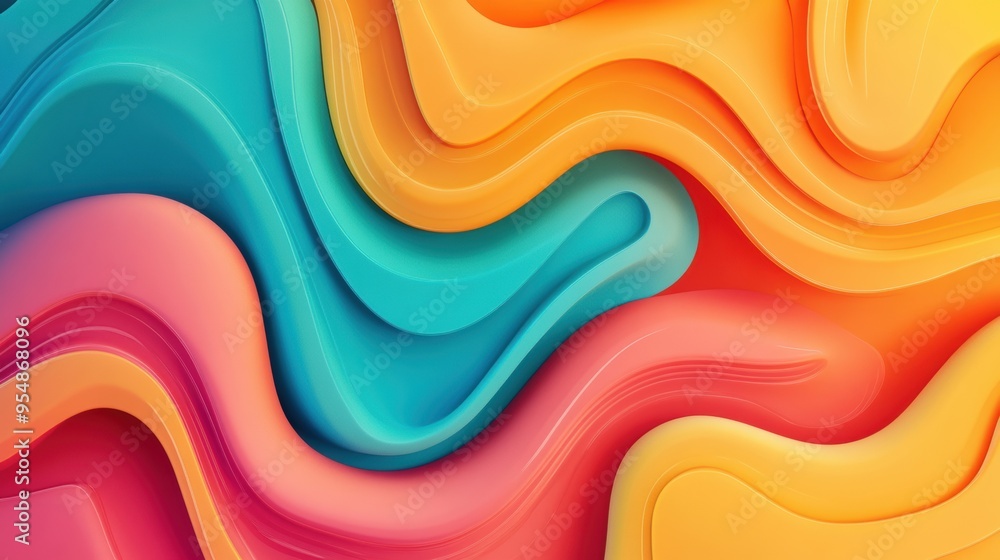 Poster smooth, seamless loop of abstract shapes and lines in vibrant colors, ideal for use as an eye-catchi