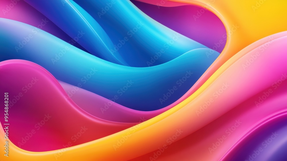 Poster smooth, seamless loop of abstract shapes and lines in vibrant colors, ideal for use as an eye-catchi