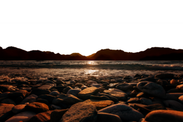 a sunset on the sea beach