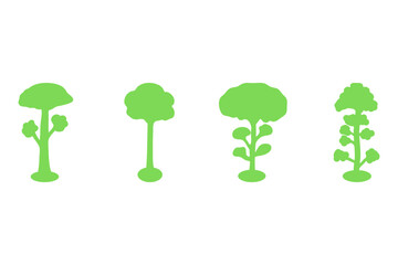 Tall Tree icon set. Plant and nature design