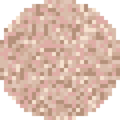 Pixelated skin nude tone censorship bar in circle shape. Ideal for use in content moderation, video production, and social media graphics.