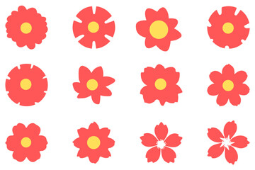 Decorative flower icon set. Floral nature design