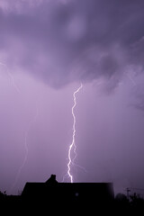 Naklejka premium Lightning in a summer thunderstorm