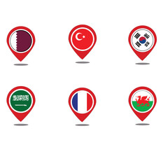 Various Country Location Icons