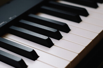 Piano Keys: Close-Up of Black and White Keys