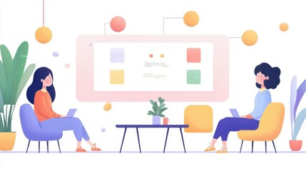 Remote brainstorming sessions on a digital whiteboard enabling creative collaboration among dispersed teams