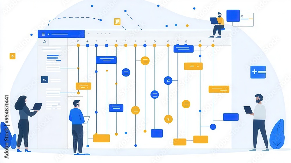 Poster project management interface designed for remote collaboration supporting virtual teamwork across di