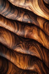 Obraz premium Abstract Wooden Texture with Waves and Grain Patterns, Perfect for Interior Design and Backgrounds.