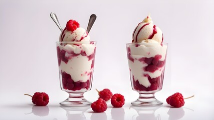 set of raspberry ice cream