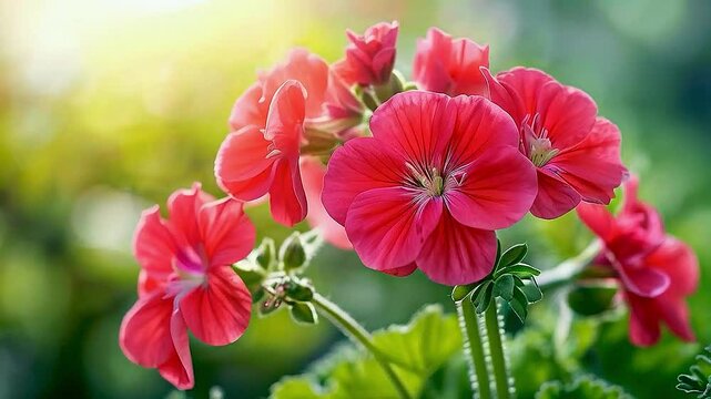 red geraniums
