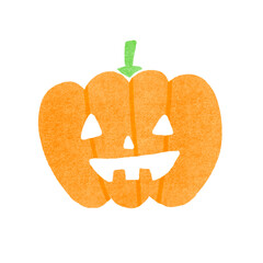 スタンプ風のハロウィンのかわいいかぼちゃ