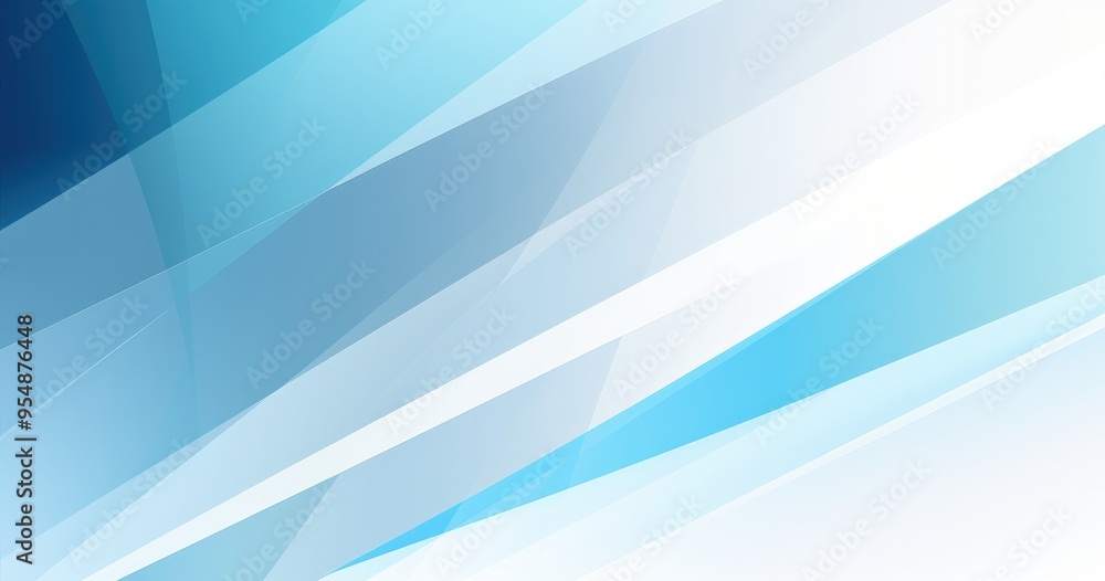 Poster a modern abstract design featuring dynamic blue and white gradients and shapes, ideal for background