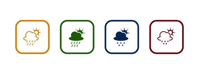 sun shower icon vector illustration. sun shower icon in different color design.