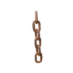 rusty chain isolated on white background