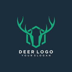 Deer logo with creative element design concept idea