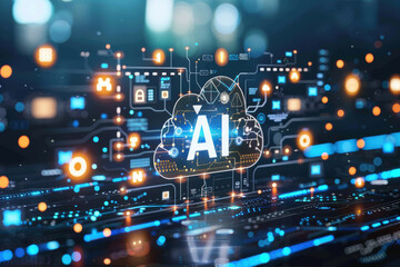 AI Cloud and Floating Oranges Design