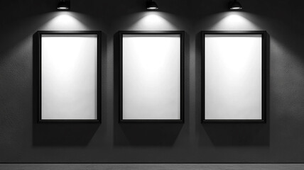 3 vertical blank frames on the wall