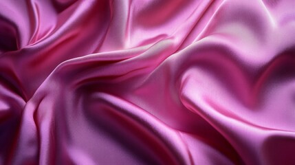 Obraz premium A close-up of pink fabric with a silky texture, gently draped and illuminated to showcase its rich color and luxurious feel.