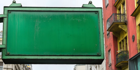 Obraz premium Green mockup blank empty street sign name sign