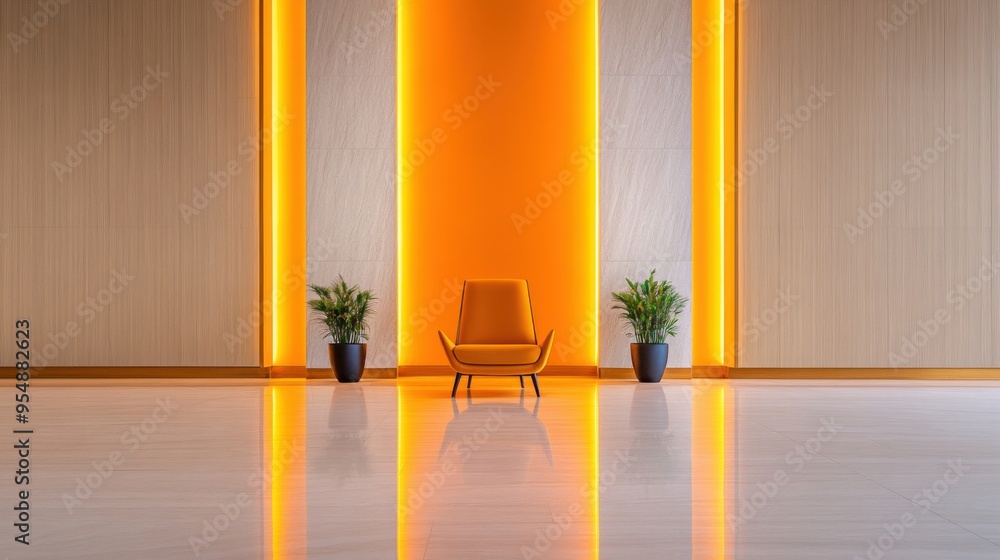 Poster symmetrical elegance: capturing modern architecture in clean aesthetic and light