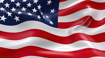Obraz premium The American flag is waving in the wind