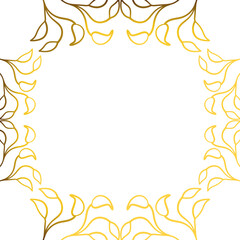 Luxury golden leaves frame ornament
