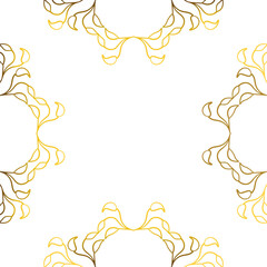 Luxury golden leaves frame ornament