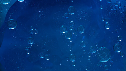 Abstract blue water bubbles background