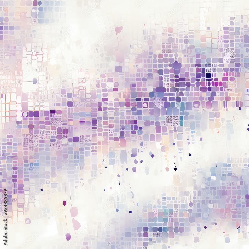 Poster a vibrant abstract pattern featuring soft hues of purple and pastel colors, creating a visually enga