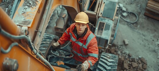 A Construction Worker is Working on a Demolition Site