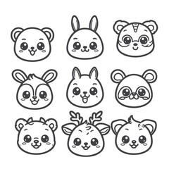 Cute Animal Face Drawings