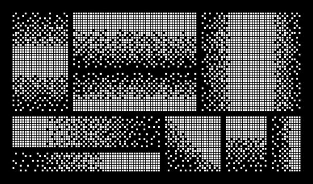 Disintegration or dissolves pixel effect. Background of pixel square mosaic. Vector illustration