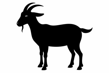 goat silhouette, dairy goat vector silhouette, baby goat silhouette