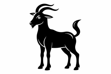 goat silhouette, dairy goat vector silhouette, baby goat silhouette