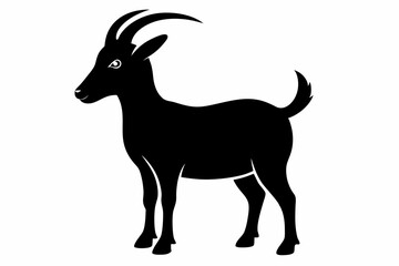 goat silhouette, dairy goat vector silhouette, baby goat silhouette