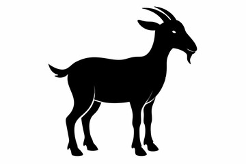 goat silhouette, dairy goat vector silhouette, baby goat silhouette
