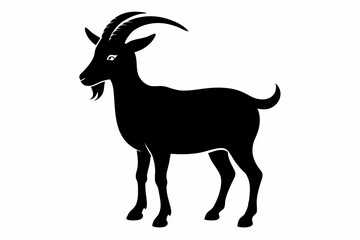 goat silhouette, dairy goat vector silhouette, baby goat silhouette