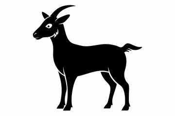 goat silhouette, dairy goat vector silhouette, baby goat silhouette