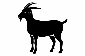 goat silhouette, dairy goat vector silhouette, baby goat silhouette