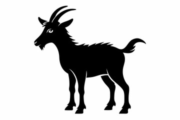 goat silhouette, dairy goat vector silhouette, baby goat silhouette