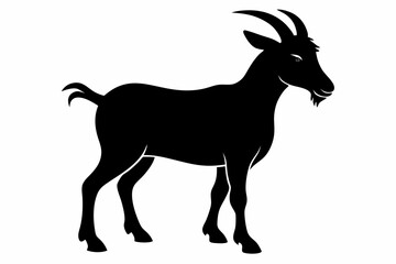 goat silhouette, dairy goat vector silhouette, baby goat silhouette