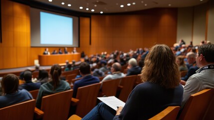 Audience Attending a Conference or Event in a Lecture Hall or Auditorium