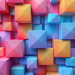 
Colorful abstract geometric pattern with 3D cubes in vibrant pastel shades,